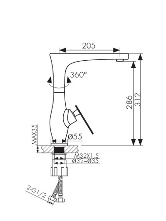 Смеситель KAISER 02044 Star, хром для кухни