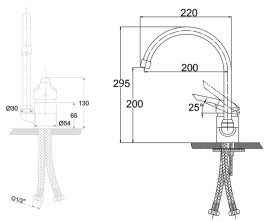 Смеситель KAISER 19044-8/19044-1SBG Athlete для кухни 