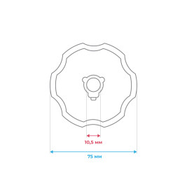 Поворотная ручка KAISER 8023 (8003С) металлическая для слив-перелива, универсальная, хром