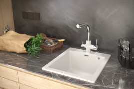 Мойка кварцевая PRAKTISCH, PM105152-WH , белый, 510х520, Paulmark