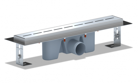 Трап АНИ Пласт TLZ2565G нерж/сталь линейный, вып Ø50 реш. Киль 650