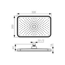 Душевая лейка KAISER SH-322 стационарная, золото шлифованное