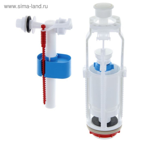 Набор АНИ Пласт WC6050 для бачка унитаза с бок.подв. 1/2 пласт. 1/2"пласт., кнопка белая, эконом