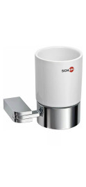 Стакан для зубных щеток SCHEIN Allom 223C к стене, керамика, хром, белый