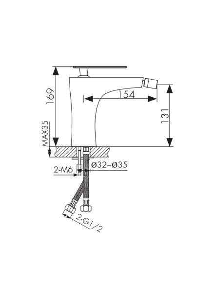 Смеситель KAISER 02088 Star для биде