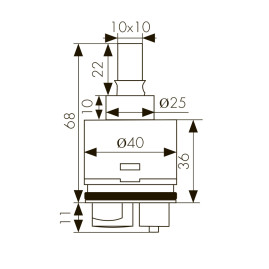 Картридж KAISER 6263 (40В-1) Ø40 синий