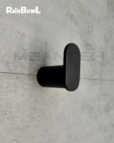 Крючок Rainbowl HOME для ванной 1128BP одинарный чёрный матовый