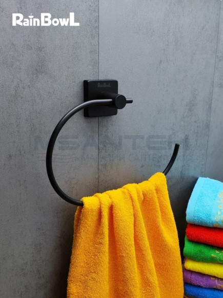 Полотенцедержатель Rainbowl CUBE "Полукольцо" 2726-1BP черный матовый