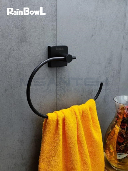 Полотенцедержатель Rainbowl CUBE "Полукольцо" 2726-1BP черный матовый