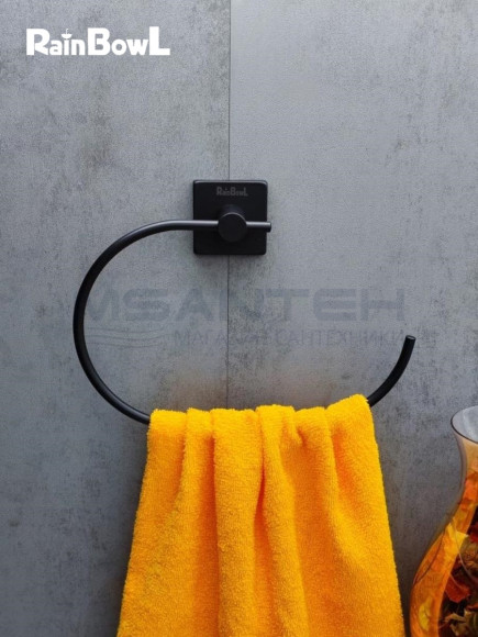 Полотенцедержатель Rainbowl CUBE "Полукольцо" 2726-1BP черный матовый