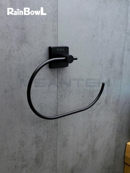 Полотенцедержатель Rainbowl CUBE "Полукольцо" 2726-1BP черный матовый