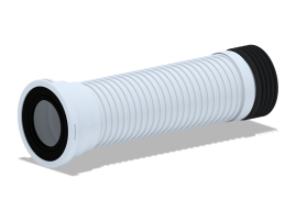 Удлинитель гибкий АНИ Пласт К518 для унитаза, армированный, обратного сжатия (180-440мм)