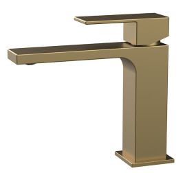 Смеситель KAISER 01211-3 Cube для раковины, латунь, шлифованное золото