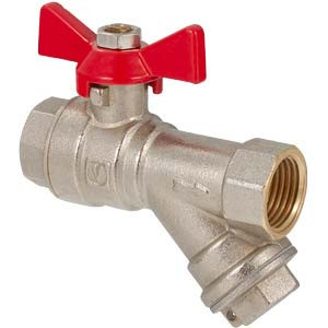 Кран шаровый VALTEC VT.293.N.04 с фильтром 1/2" бабочка