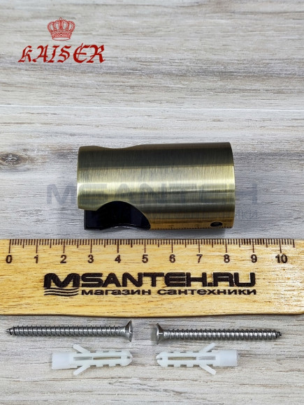 Кронштейн KAISER 0147 душевой лейки настенный металлический, Бронза
