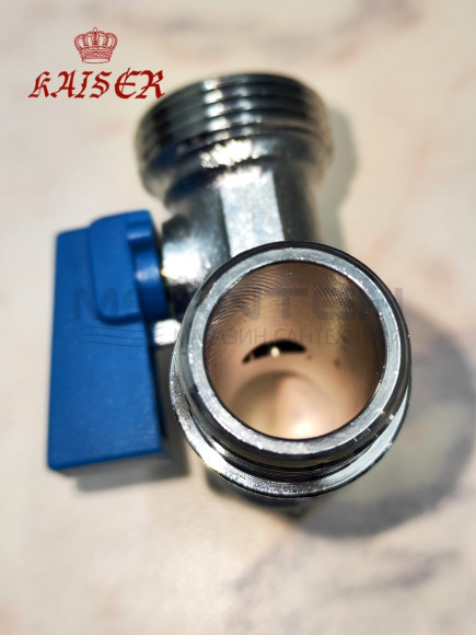 Кран KAISER 270 стир. прох. 1/2"х3/4"х1/2" под ключ