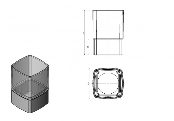 Стакан для зубных щеток Langberger настольный черный матовый (11313A-BP)