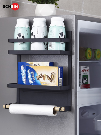 Полка SCHEIN HD0013-BL-M магнитная для кухни/ванной черная