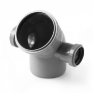 КОЛЕНО D=110х45 с двумя отводами 50 правое/левое ПП КОЛЕНО D=110х45 с двумя отводами 50 правое/левое ПП