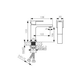 Смеситель KAISER 01211-4 Cube для раковины, латунь, белый матовый