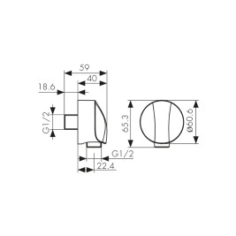 Кронштейн KAISER 0100 настенное подключение душевого шланга, G 1/2, хром