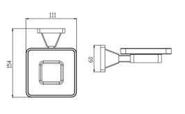 Держатель KAISER KH-1033 Moderne мыльницы (квадратная), стекло