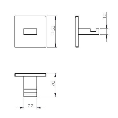 Крючок Langberger 71131-BP квадратный самоклеющийся черный матовый