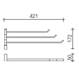 Полотенцедержатель SCHEIN Allom 22834 "рога" тройный, хром