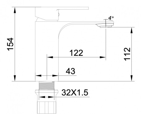 Смеситель для раковины SCHEIN (8622) хром