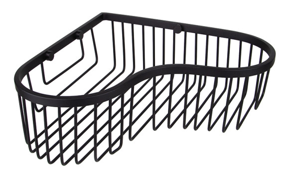 Полка KAISER KH-5242 настенная, угловая, из нержавеющей стали, 240*240*80 мм, чёрная матовая