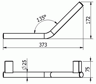 Поручень хромированный к стене загнутый Langberger 28056B