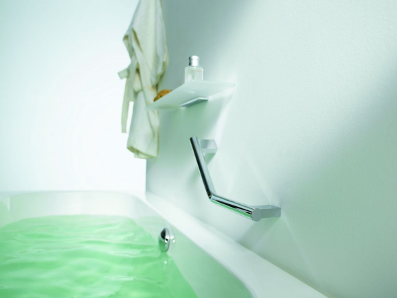 Поручень хромированный к стене загнутый Langberger 28056B