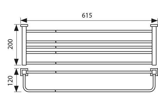Полка KAISER KH-2309 Canon для полотенец с держателем