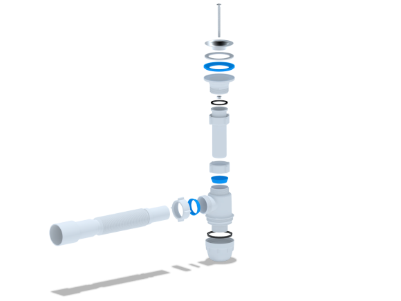 Сифон АНИ Пласт BM1016 Юнг 1 1/4"*32 c гибкой трубой 32*40/50