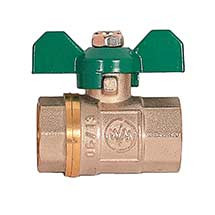 Кран шаровый WaterMark W202-1/2 г/г 1/2" Eco, ручка бабочка зеленая