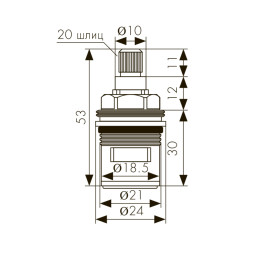 Кран-букса KAISER 6142 (42/57К) 1/2 для смесителей серии 42/57К