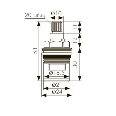 Кран-букса KAISER 6142 (42/57К) 1/2 для смесителей серии 42/57К