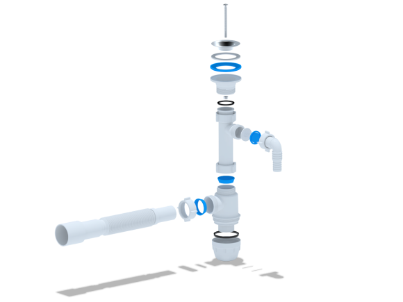 Сифон АНИ Пласт ВМ1316 Юнг с носиком 1-1/4" х 32 с гофрой 32*40/50