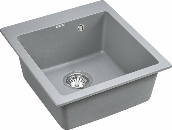 Мойка кварцевая ZEMAR, PM104651-GRM, серый металлик, 450х510 мм, Paulmark