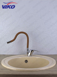 Смеситель VIKO V-3250 для кухни, с гибким изливом, коричневый