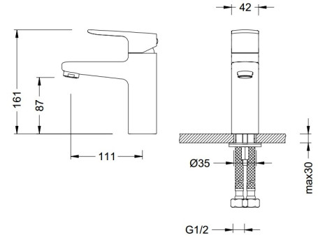 Смеситель для раковины SCHEIN (115HL/8057001)