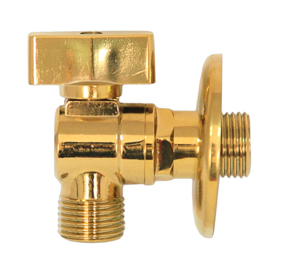Кран KAISER 268 1/2"х1/2" угловой золото