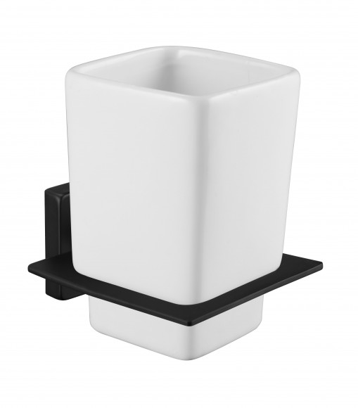 Стакан Rainbowl CUBE к стене квадратный (2784-7BP) керамика черный матовый