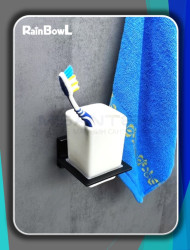 Стакан Rainbowl CUBE к стене квадратный (2784-7BP) керамика черный матовый