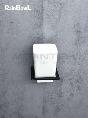 Стакан Rainbowl CUBE к стене квадратный (2784-7BP) керамика черный матовый