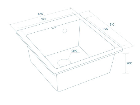 Мойка кварцевая ZEMAR, PM104651-WH, белый, 460х510 мм, Paulmark