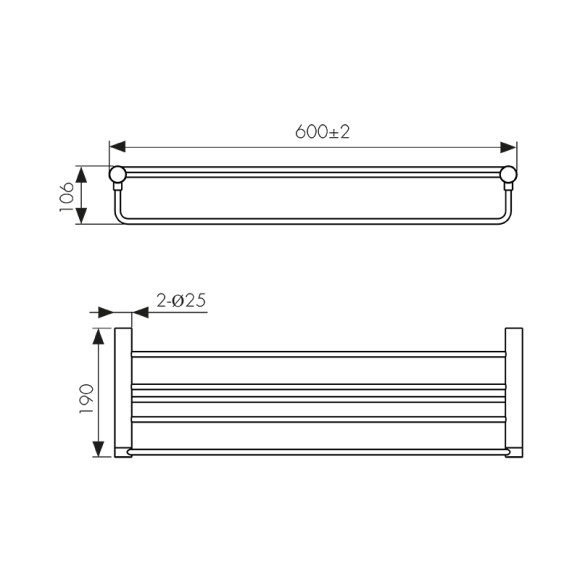 Полка KAISER KH-3209 Vita для полотенец с держателем