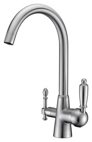 Смеситель KAISER 31744-5 Vincent для кухни, с краном для питьевой воды, серебро