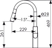 Смеситель KAISER 59044 Linear для кухни (SM-059 аэратор-лейка)