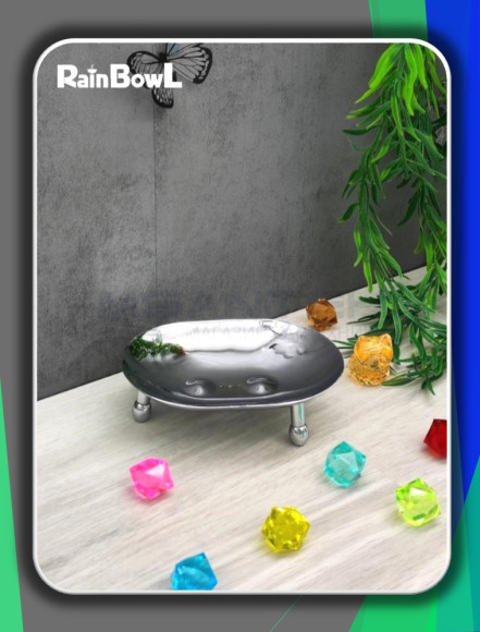 Мыльница Rainbowl HOME для ванной 0033-1 настольная хром